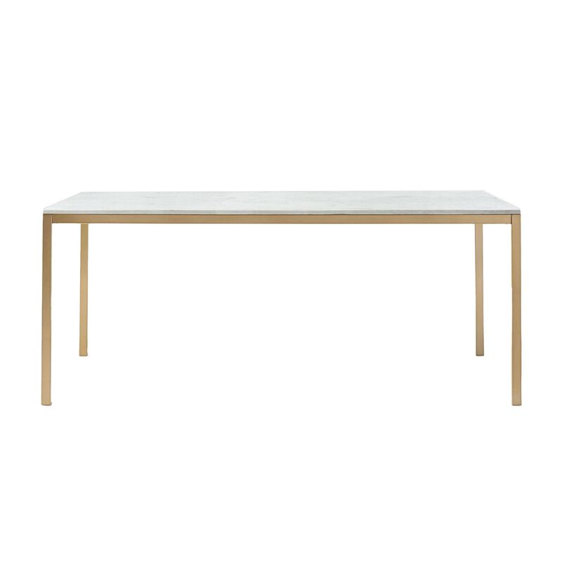 West Elm Frame Rectangle Dining Table Metal/Marble image number 0